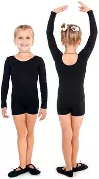 Комбинезон гимнастический длинный рукав INDIGO х/б, SM-193, Черный, 30