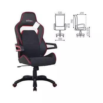 Компьютерное кресло Brabix "Nitro GM-001" красный/черный