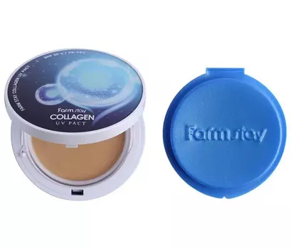Компактная пудра с коллагеном FarmStay Collagen UV Pact SPF 50, 23 Natural Beige (+refill)