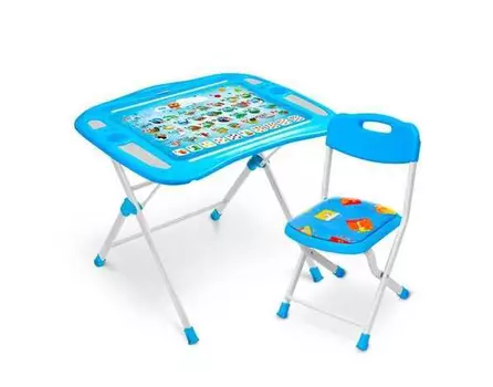 Комплект дет. с азбукой (от 3 до 7 лет, стол выс.60см, меняется угол наклона + стул замша) NКР1/1