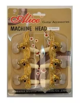 Комплект колковой механики Alice AO-020B1P для классической гитары позолоченный