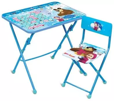 Комплект "Никки" Азбука 4:Маша и Медведь ( 3 - 7лет,стол выс.57см)+стул, КУ1/18