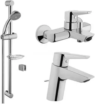Комплект Vitra Solid S смесителей 3 в 1 (ванна, раковина, гарнитур), хром
