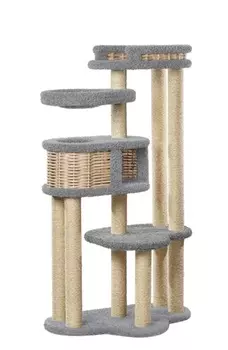 Комплекс для кошек Басик+ ковролин, серый