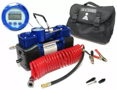 Компрессор МаякАвто АС 630ма 2-поршневой с автостопом и электронным манометром 1/6_ ас630ма