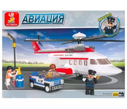 Конструктор "Авиация.Вертолет" (259дет) в коробке SLUBAN M38-B0363
