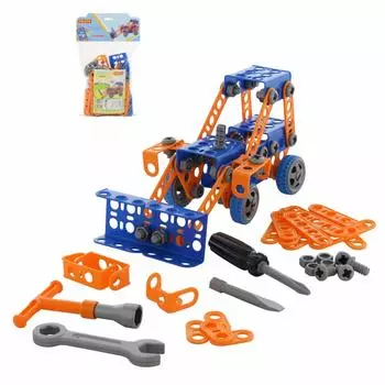 Конструктор "Изобретатель"-"Трактор-погрузчик №1" 141 деталь в пакете Полесье 55064