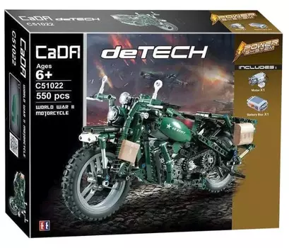 Конструктор Мотоцикл (550 дет.) в коробке электромеханический Double Egle C51022W