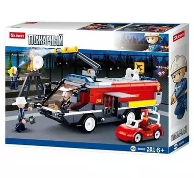 Конструктор Пожарная машина (381 дет.) в коробке M38-B0808