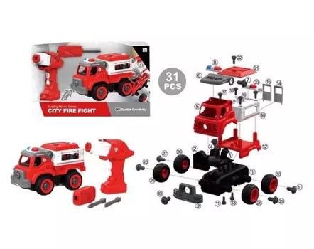 Конструктор Пожарная машина на РУ (звук)