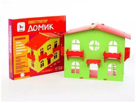 Конструктор Ракета "Домик №1" салатово-красный арт.Р3108