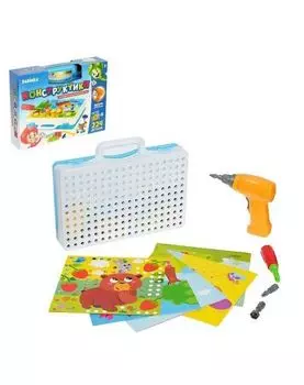 Конструктор винтовой Zabiaka "Конструктики" 224 детали, с шуруповертом арт.4348344