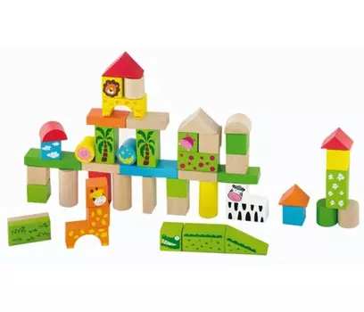 Конструктор"Зоопарк"50 дет.в ведре VIGA 50286