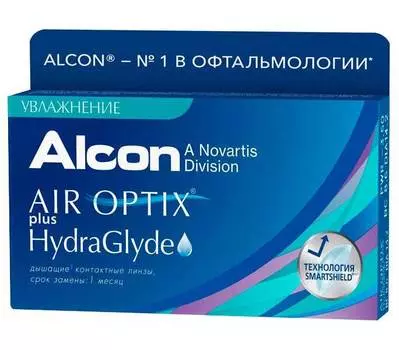 Контактные линзы AIR OPTIX plus HydraGlyde (6 pack) R 8,6 D -2,50 6 шт