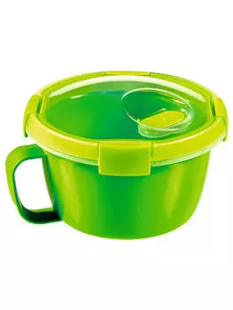 Контейнер-кружка пищевой круглый TO GO 0.9л зеленый
