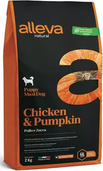 Корм сухой ALLEVA NATURAL DOG Puppy Chicken &amp; Pumpkin Maxi для щенков с курицей и тыквой 2 кг 2059