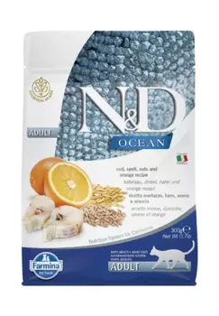 Корм сухой Farmina N&amp;D OCEAN для кошек треска, спельта, овес, апельcин 0,3 кг