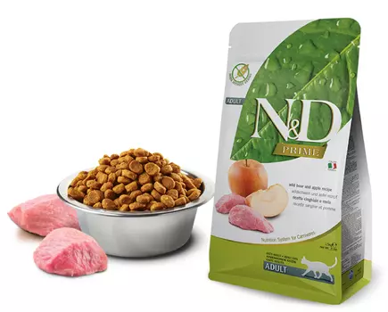 Корм сухой Farmina N&amp;D PRIME для кошек кабан с яблоком 5 кг