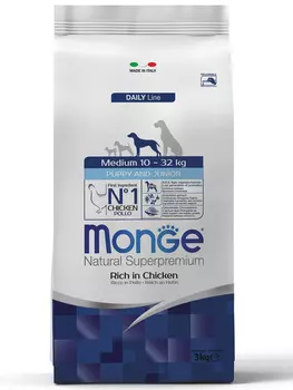 Корм сухой Monge Dog Medium для щенков средних пород 3 кг
