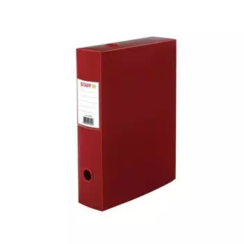 Короб архивный (330х245 мм), 70 мм, пластик, разборный, до 750 листов, красный, 0,7 мм, STAFF, 237276