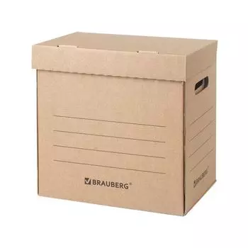 Короб архивный "Делопроизводство" (325х235х325 мм), с крышкой, гофрокартон, BRAUBERG, 129999