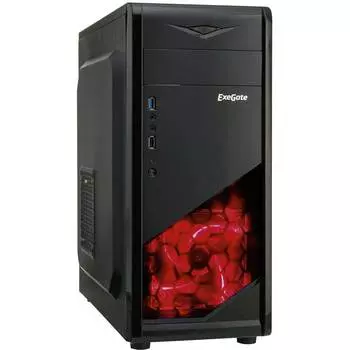 Корпус ExeGate Miditower EVO-8207 (EX281255RUS) Black/Red Light