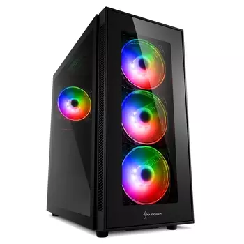 Корпус игровой Sharkoon TG5 PRO RGB led чёрный (ATX, закаленное стекло, ARGB fan)
