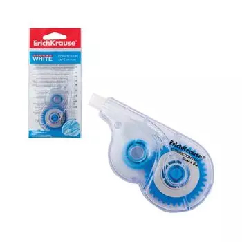 Корректирующая лента ERICH KRAUSE Techno White, 5 мм х 8 м, упаковка с европодвесом, 21886