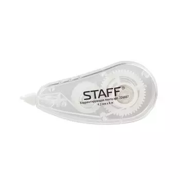 Корректирующая лента STAFF, 4,2 мм х 6 м, корпус прозрачный, блистер, 226807, (12 шт.)