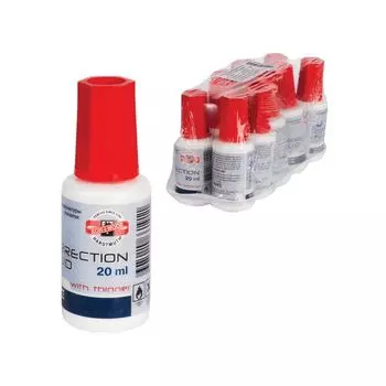 Корректирующая жидкость KOH-I-NOOR, 20 мл, флакон с кисточкой, на спиртовой основе, 9943, (20 шт.)