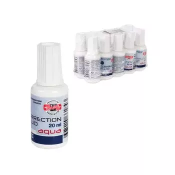 Корректирующая жидкость KOH-I-NOOR, 20 мл, флакон с кисточкой, на водной основе, 9940, (20 шт.)