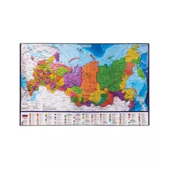 Коврик-подкладка настольный для письма (590х380 мм), с картой России, BRAUBERG, 236776