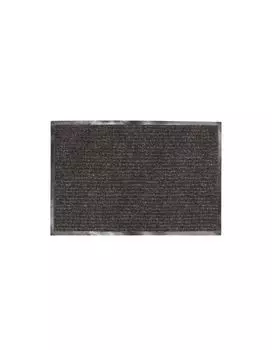 Коврик входной ворсовый влаго-грязезащитный LAIMA, 90х120 см, ребристый, толщина 7 мм, черный, 602874