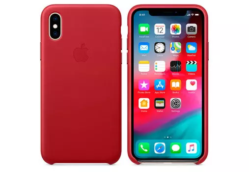 Кожаный чехол Apple Leather Case для iPhone XS красный (MRWK2ZM/A)