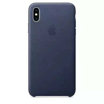 Кожаный чехол Apple Leather Case для iPhone XS Max тёмно-синий (MRWU2ZM/A)