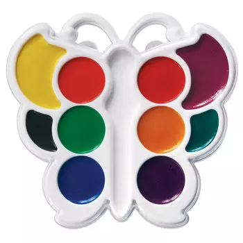 Краски акварельные фигурные ЛУЧ Кроха, 10 цветов, Бабочка, медовые, без кисти, пластиковая коробка, 10С548-08, (10 шт.)