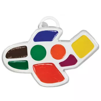 Краски акварельные фигурные ЛУЧ Кроха, 8 цветов, Самолетик, медовые, без кисти, пластиковая коробка, 23С1437-08, (10 шт.)