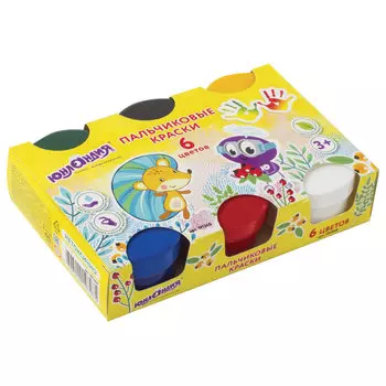 Краски пальчиковые ЮНЛАНДИЯ МАЛЕНЬКИЙ ЁЖИК, 6 цветов по 60 мл, в баночках, ВЫСШЕЕ КАЧЕСТВО, 191340