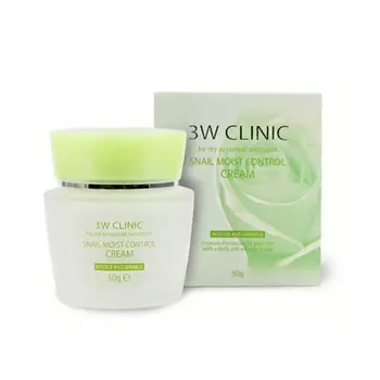Крем для лица увлажняющий с улиточный муцином 3W Clinic Snail Moist Control Cream, 50 гр