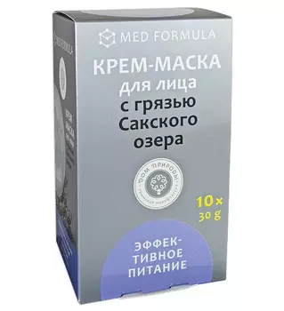 Крем-маска ДОМ ПРИРОДЫ ЭФФЕКТИВНОЕ ПИТАНИЕ для сухой кожи с грязью Сакского озера (10 ш по 30г)