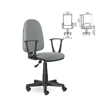 Кресло BRABIX Prestige Start MG-312 (эргономичная спинка ткань серое)