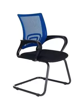 Кресло Бюрократ CH-695N-AV/BL/TW-11 на полозьях синий TW-05 сиденье черный TW-11