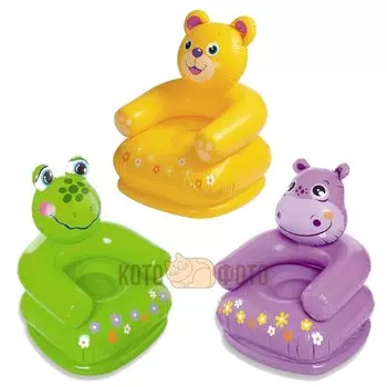 Кресло Intex 68556 надувное для детей Животные фигурная спинка