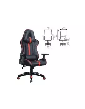 Кресло компьютерное BRABIX GT Carbon GM-120 две подушки экокожа черное/красное
