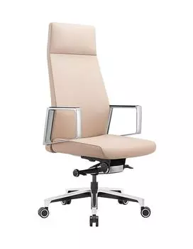 Кресло руководителя Бюрократ JONS/BEIGE бежевый кожа крестовина алюминий