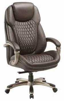 Кресло руководителя Бюрократ T-9917/BROWN коричневый рец.кожа/кожзам