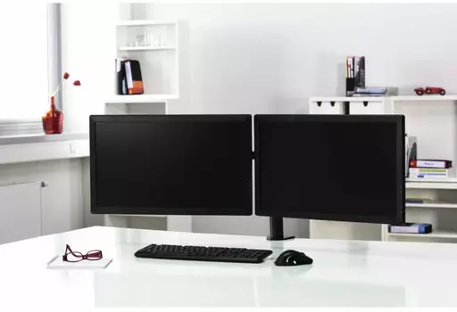 Кронштейн для мониторов ЖК Hama Fullmotion черный 10"-26" макс.4кг крепление к столешнице поворот и наклон