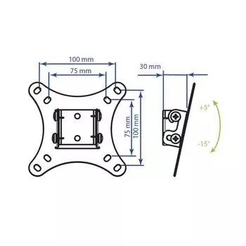 Кронштейн для телевизора Kromax VEGA-6 new черный 15"-32" макс.20кг настенный наклон