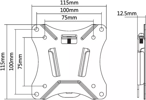 Кронштейн для телевизора Ultramounts UM 810F черный 13"-27" макс.25кг настенный фиксированный