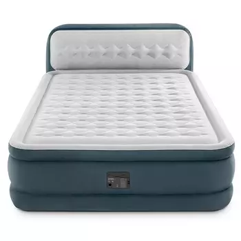 Кровать INTEX ULTRA PLUSH HEADBOARD высокая, со спинкой, QUEEN (встроенный насос 220В), 64448, 152x236x86